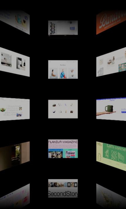 Uma grade de sites de clientes Squarespace.