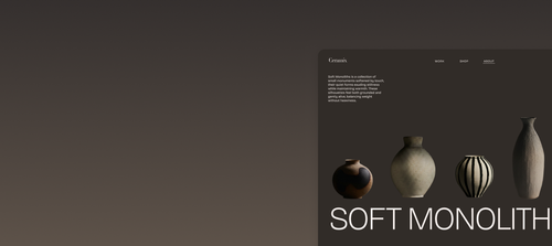 Embalagem de texto giratória, personalizada com as ferramentas criativas do Squarespace para o design de movimentos.